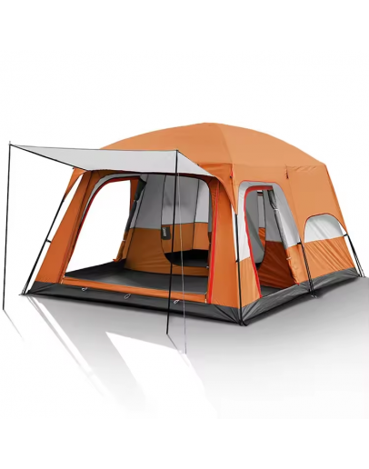 LOW MOQ Custom 5 8 12 Person Camping Outdoor Oxford Cloth Large Waterproof Two Bedroom One Living Family Marquee Tent