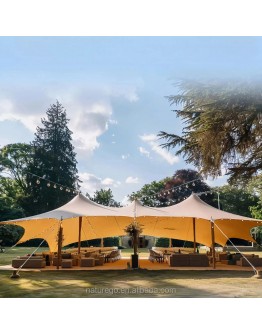 2025 Elastic Fabric Stretch Tent Fire-Resistant Bedouin Shelter for Luxury Outdoor Summer Wedding Party Setup Hot Sale