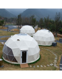 5m Glamping Geodesic Dome Tent for Resort Yurt and Dome Igloo Tent House for Family and Hotel Resort Luxury Outdoor Camping Tent