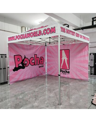 Custom Made logo Print Trade Show Tent Outdoor Folding Promotion Canopy pink Pop up Tent with logo Aluminium Frame Free Design